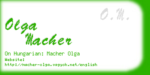 olga macher business card